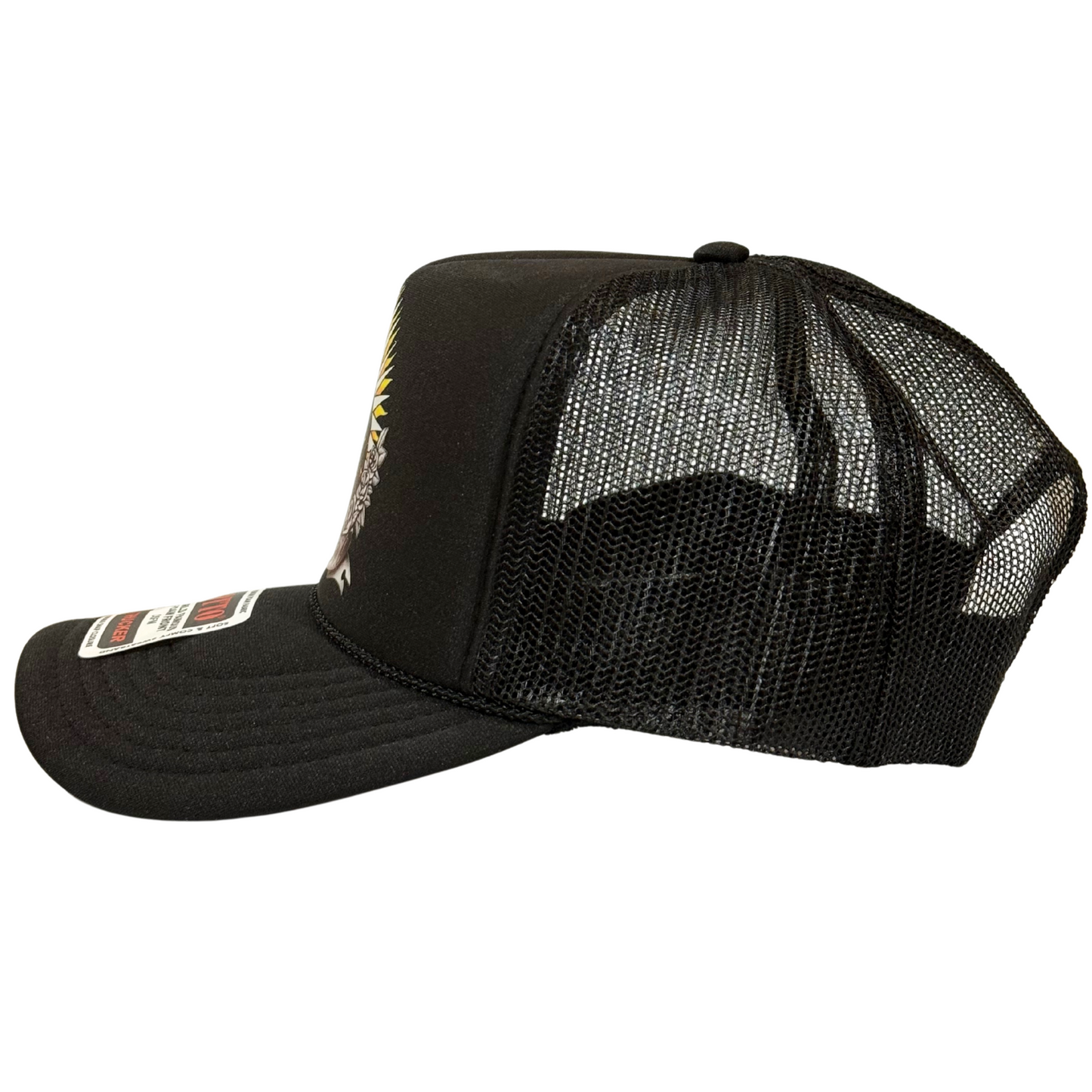 Black La Virgen Trucker Hat