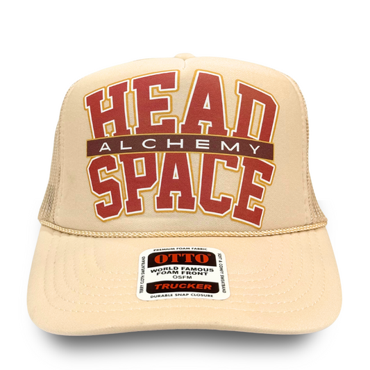 Beige Varsity Trucker Hat
