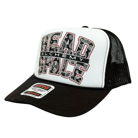 Black/White Varsity Trucker Hat